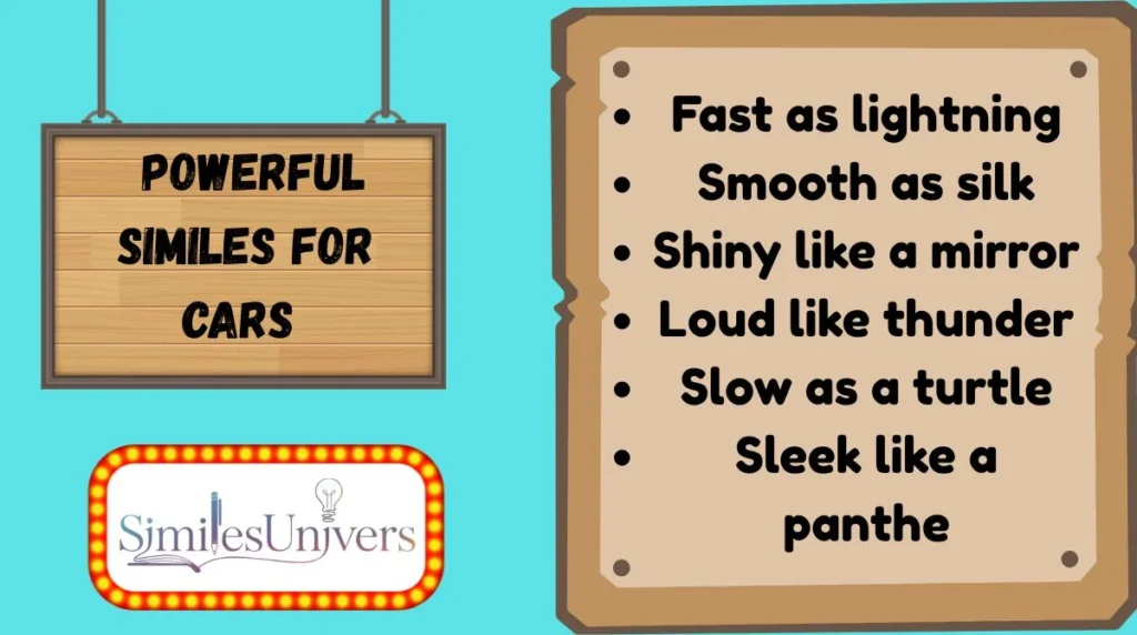 Powerful Similes for Cars