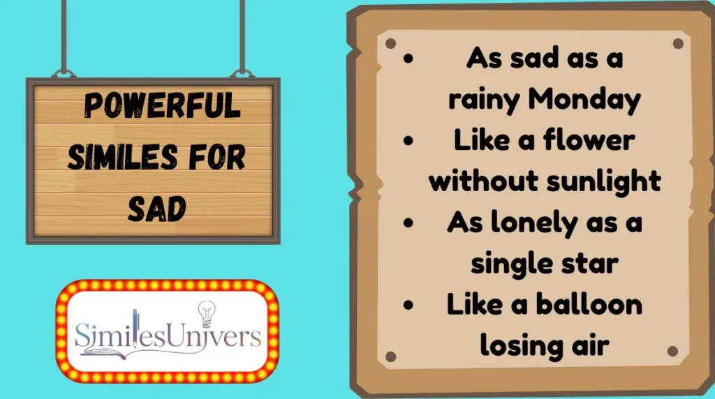 Powerful Similes for Sad