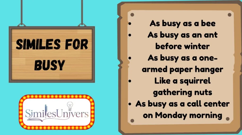 Similes for Busy