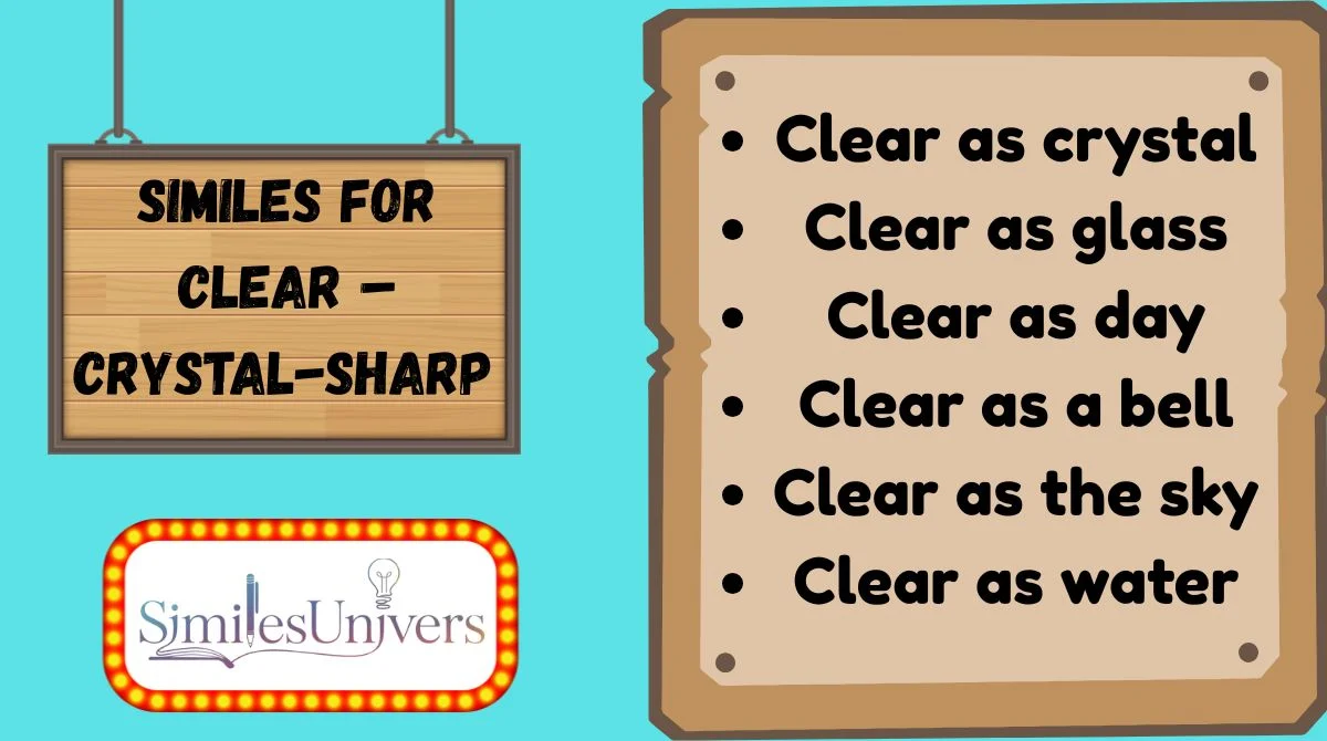 Similes for Clear – Crystal-Sharp