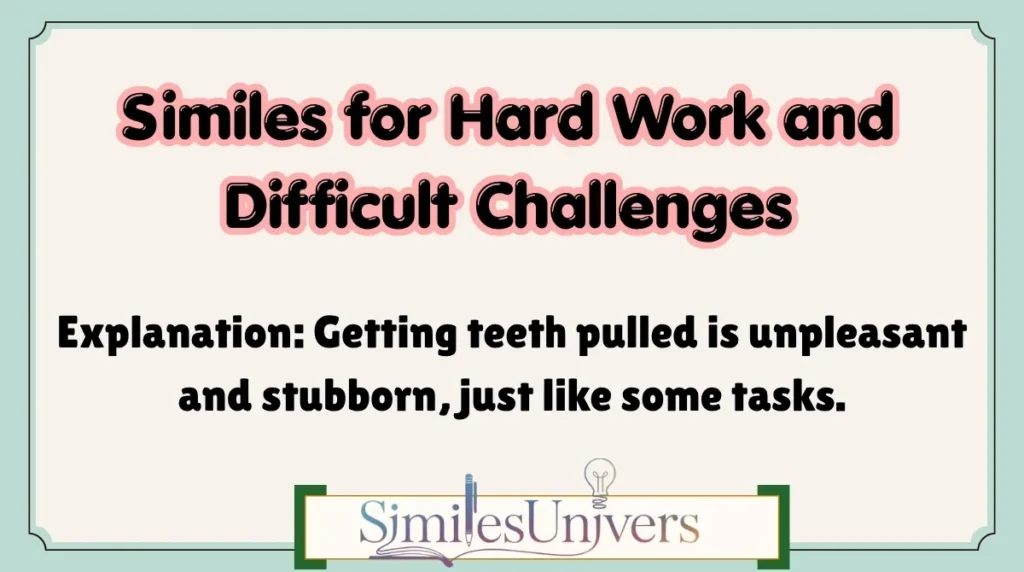 Similes for Hard Work and Difficult Challenges