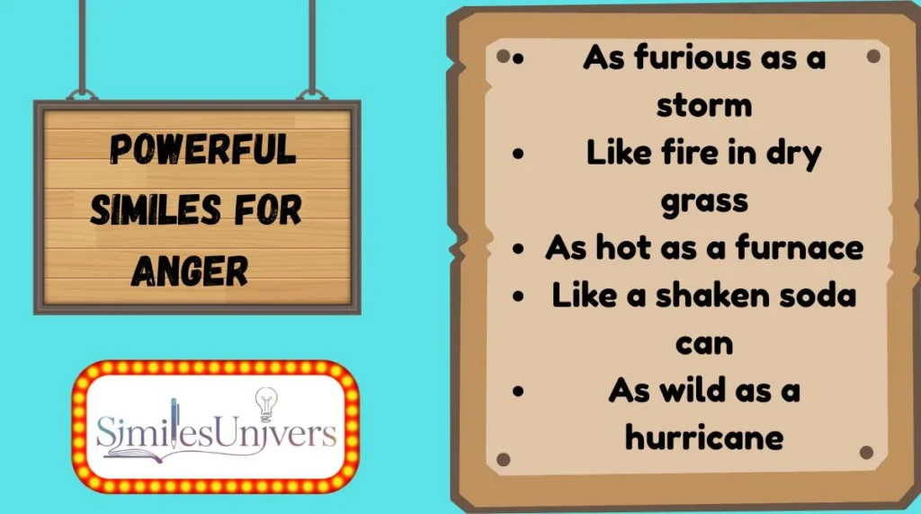 Powerful Similes for Anger