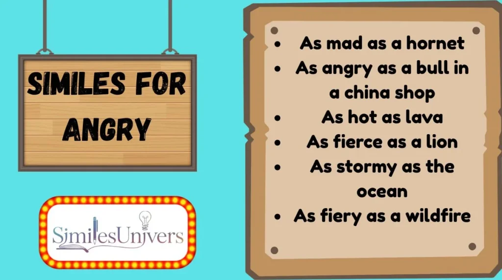 Similes for Angry
