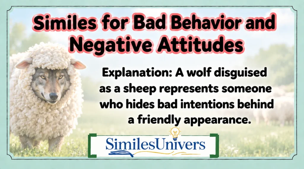 Similes for Bad Behavior and Negative Attitudes