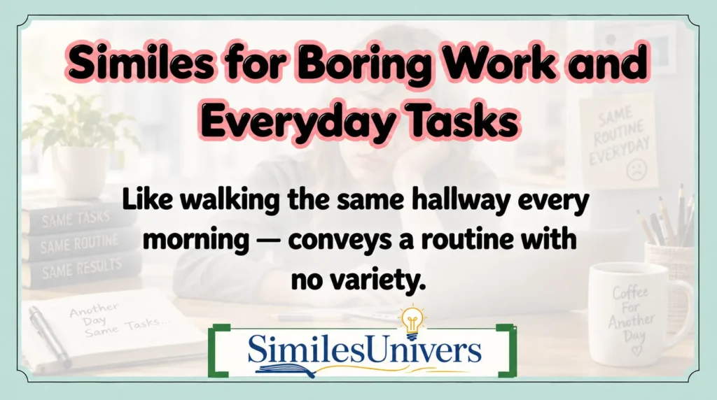 Similes for Boring Work and Everyday Tasks