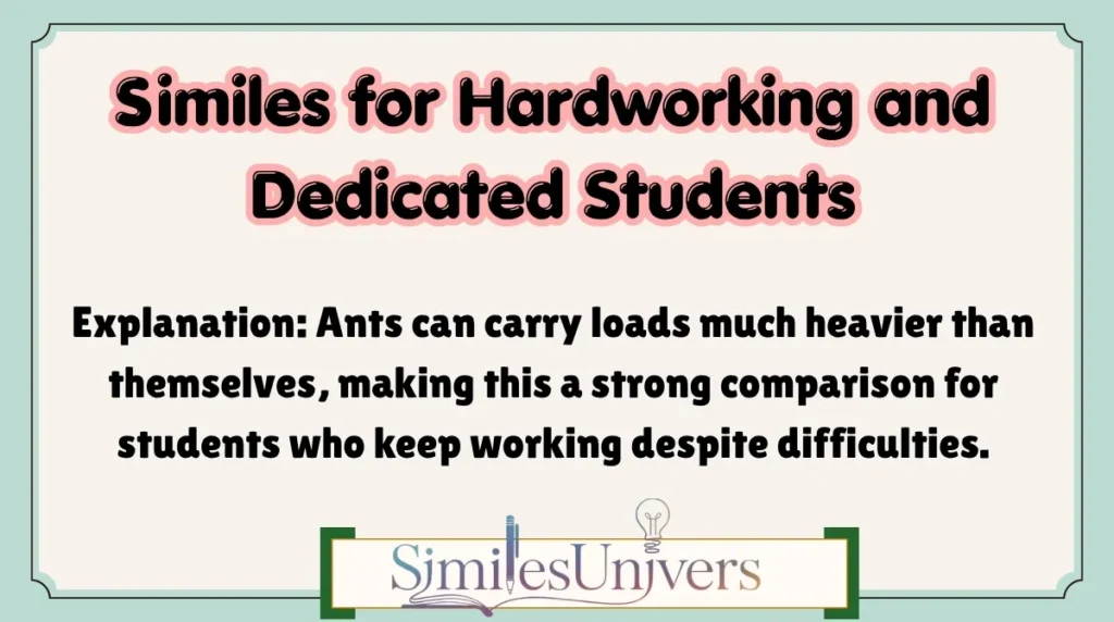 Similes for Hardworking and Dedicated Students