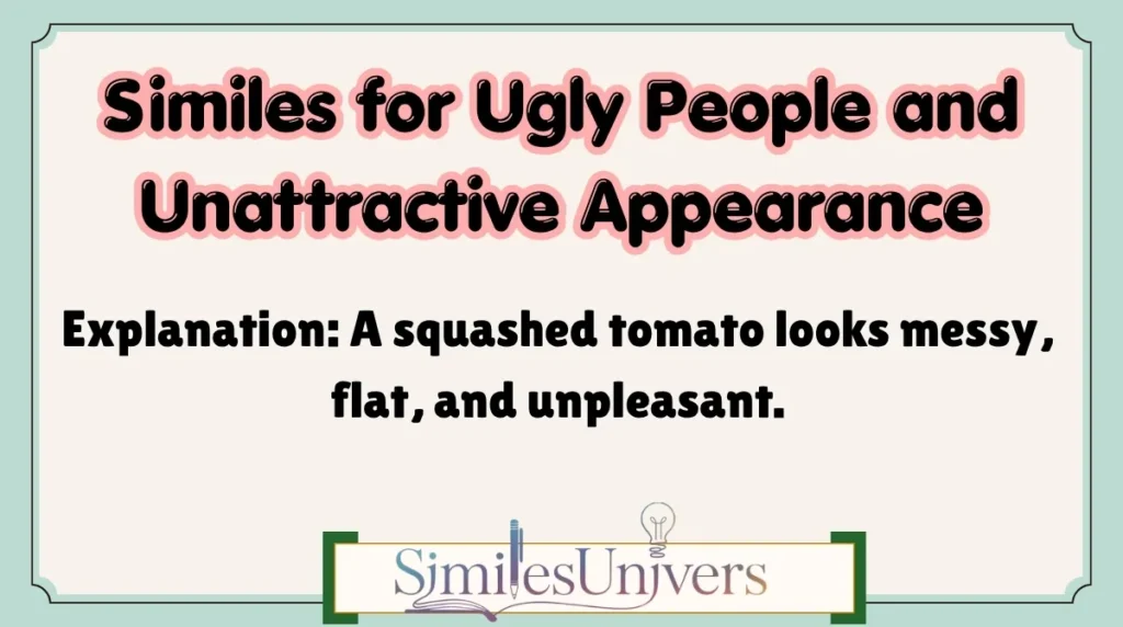 Similes for Ugly People and Unattractive Appearance