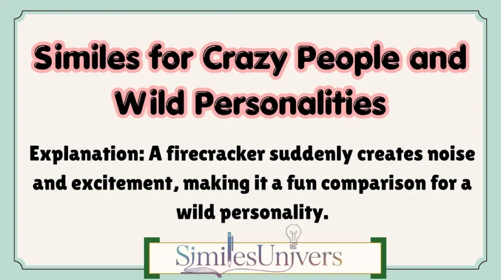 Similes for Crazy People and Wild Personalities