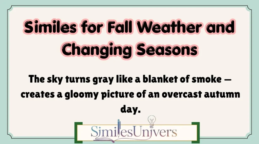 Similes for Fall Weather and Changing Seasons