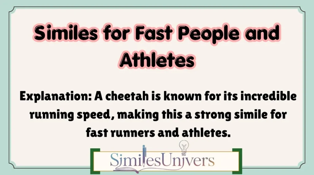 Similes for Fast People and Athletes
