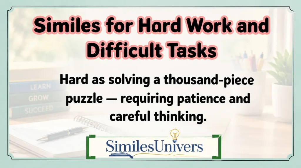 Similes for Hard Work and Difficult Tasks