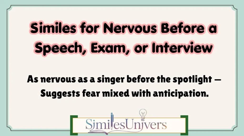 Similes for Nervous Before a Speech, Exam, or Interview